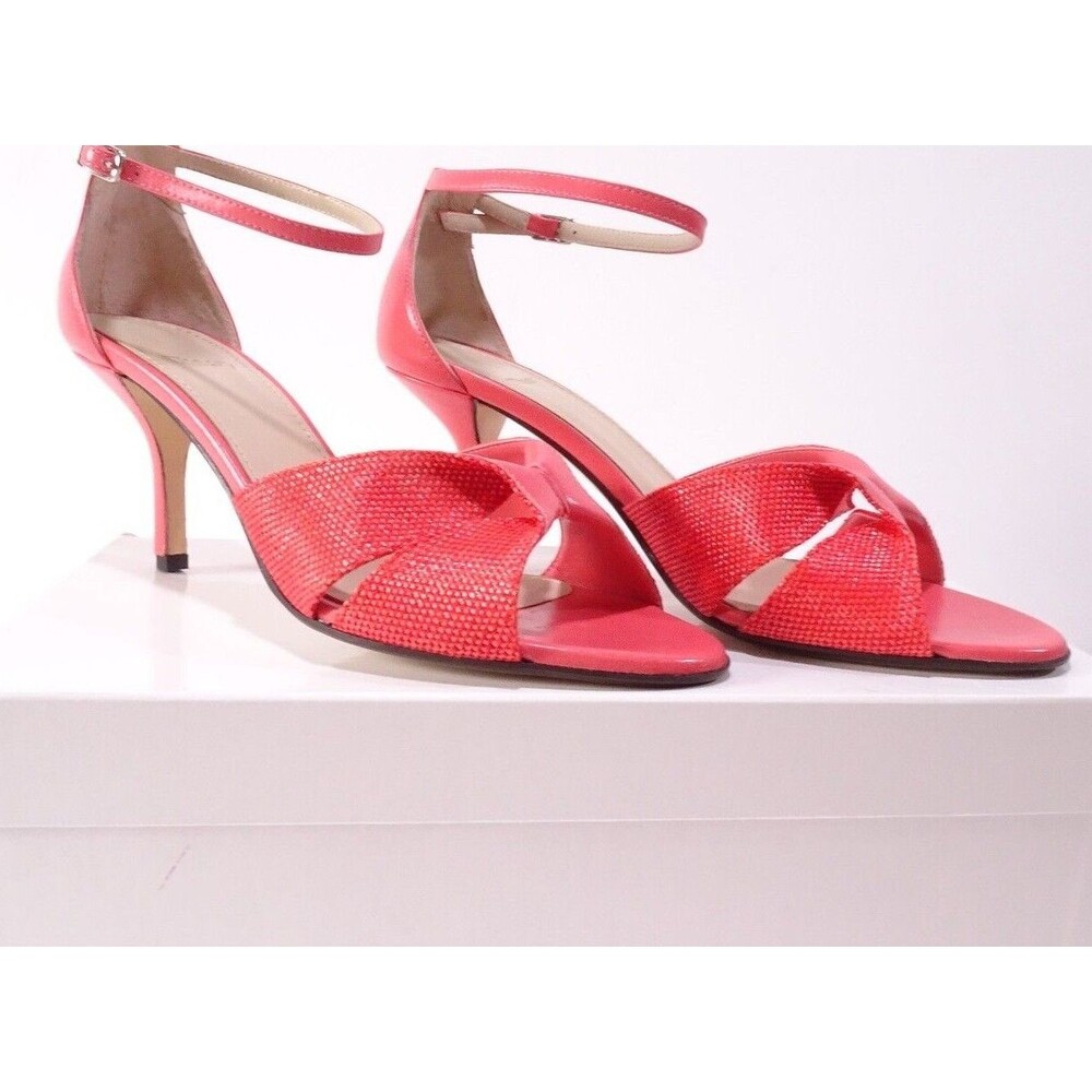 Theory Women's Twist Leather Woven Ankle Strap Sandals Sz 37 NIB 498